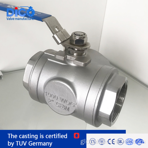 3 Way Flanged Ball Valve Stainless Steel L/T Port Three Way Ball Valve Factory